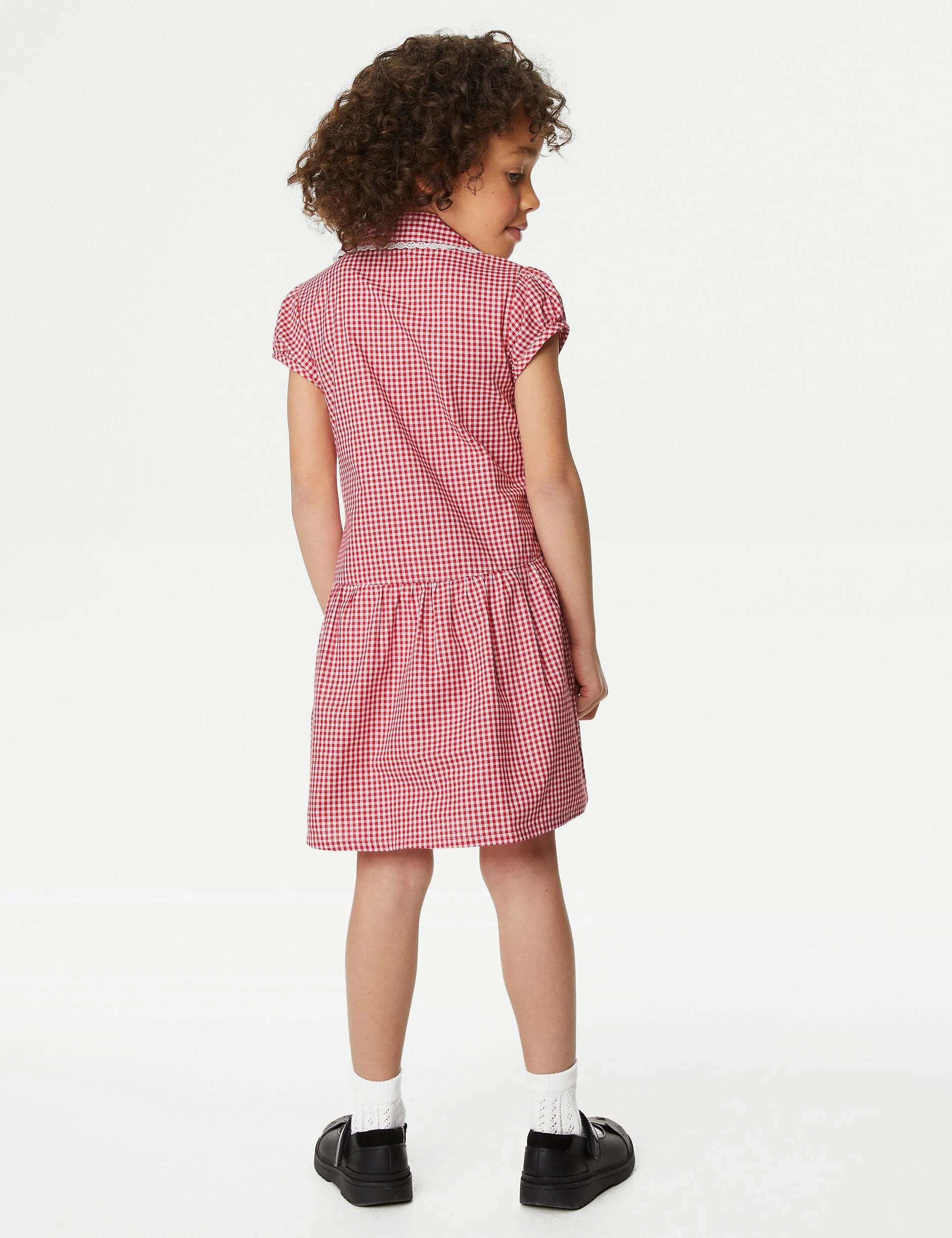 2 Sets of Cotton Plus Size School Dresses for Girls (4-14 Years) Marks & Spencer ,  red