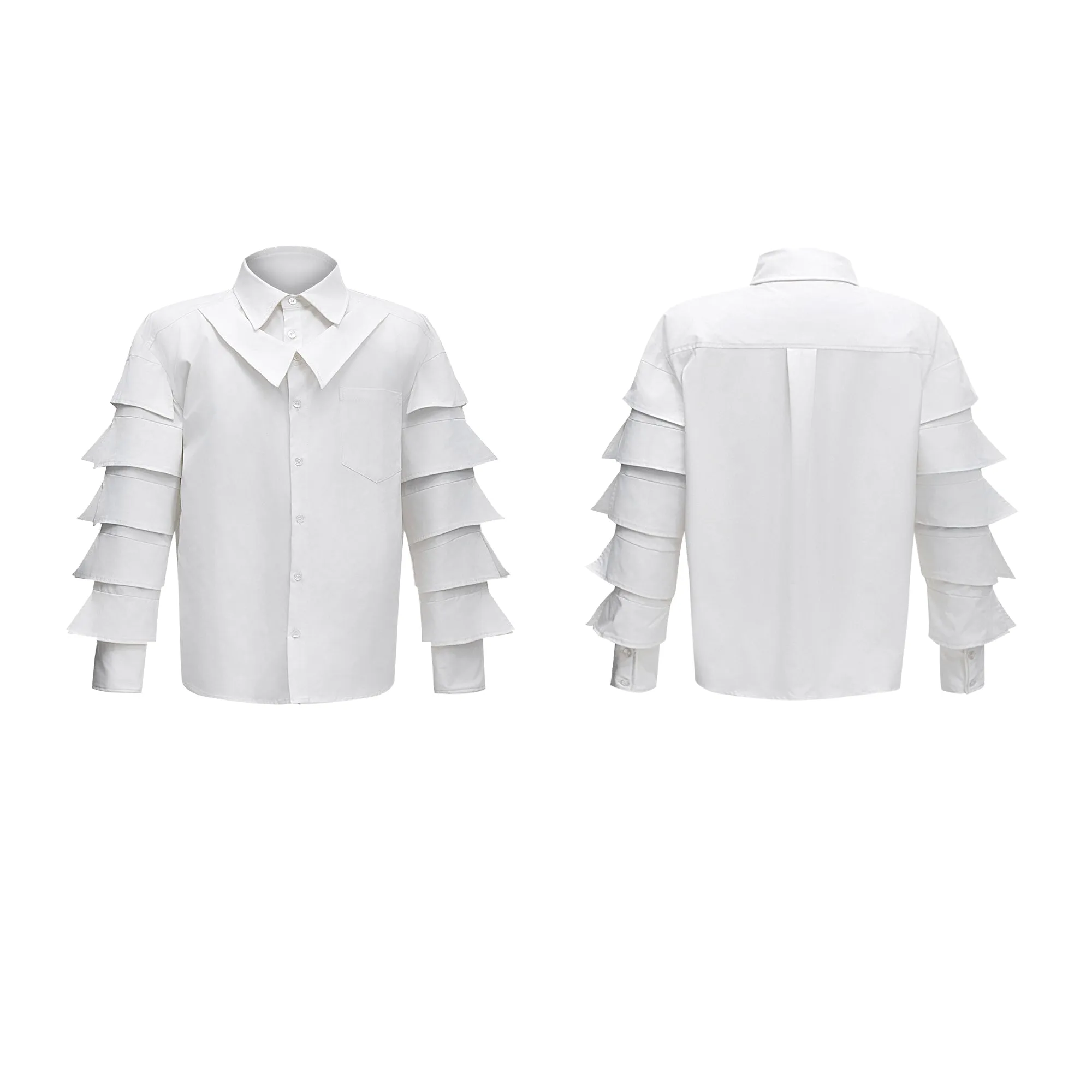 【24s Sep.】Shoulder-Pad Pleated Shirt