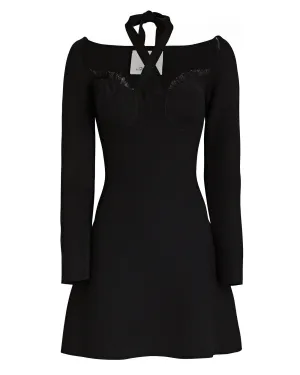 3.1 Phillip Lim Pointelle-Trimmed Halter Mini Dress