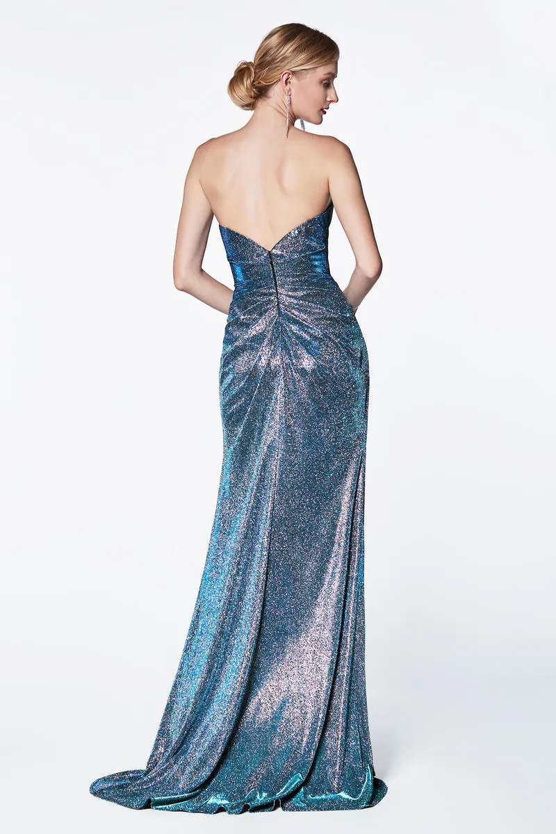 ADRIA Shimmer Strapless Formal Gown Dress