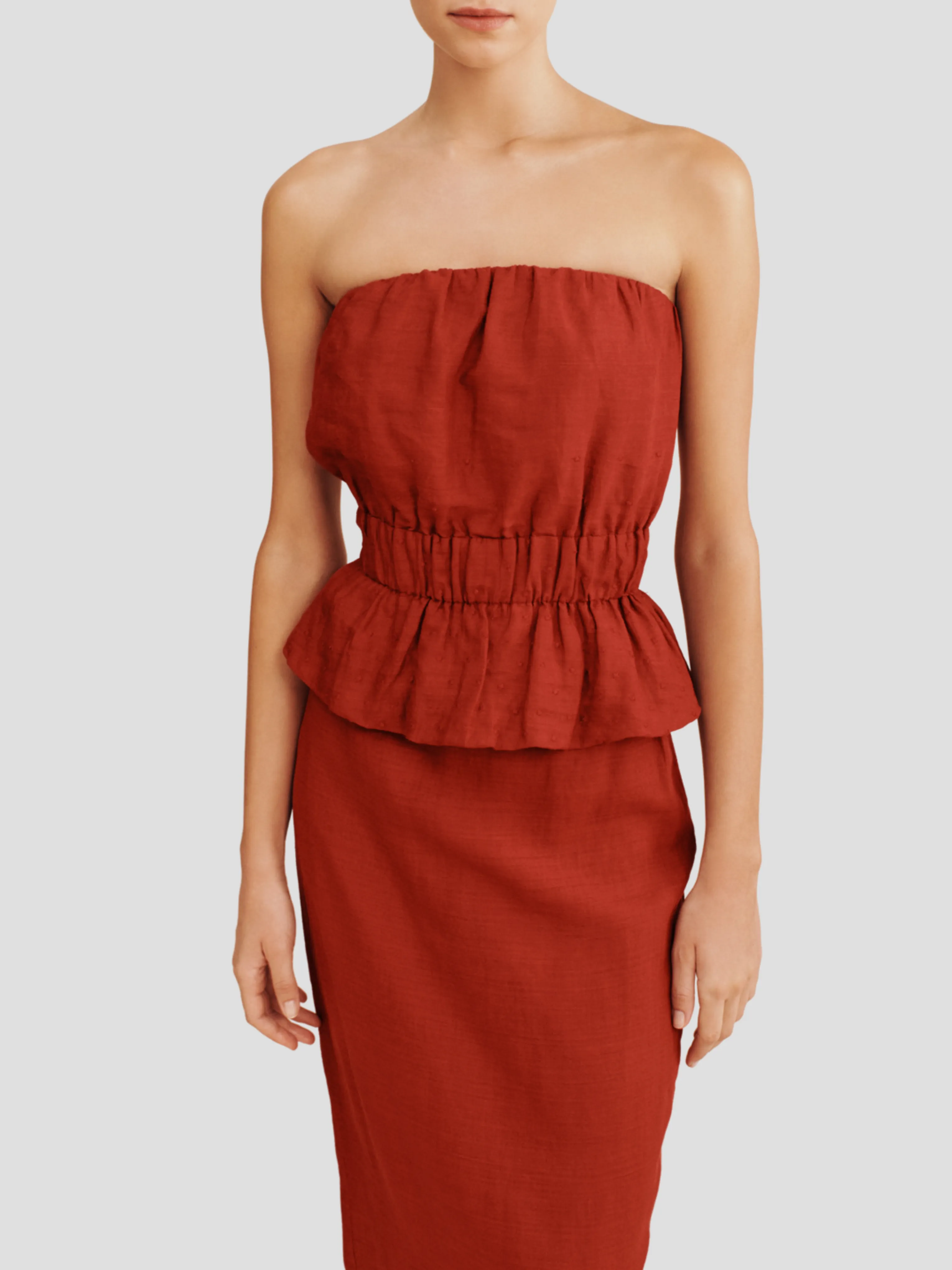 Aurelia Ruched Strapless Top