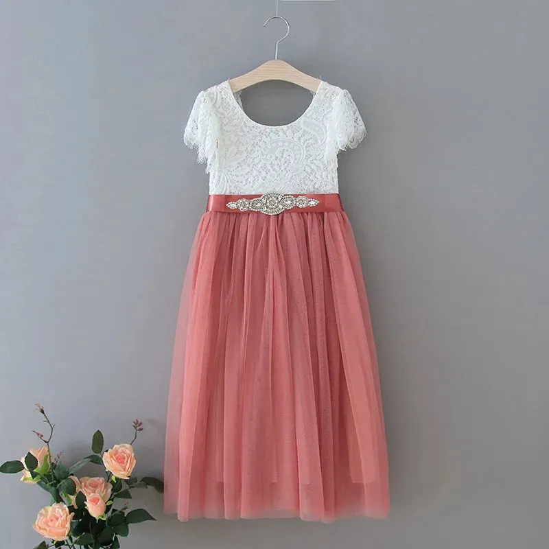 Baby Bohemian Flutter Dress - Tea Pink