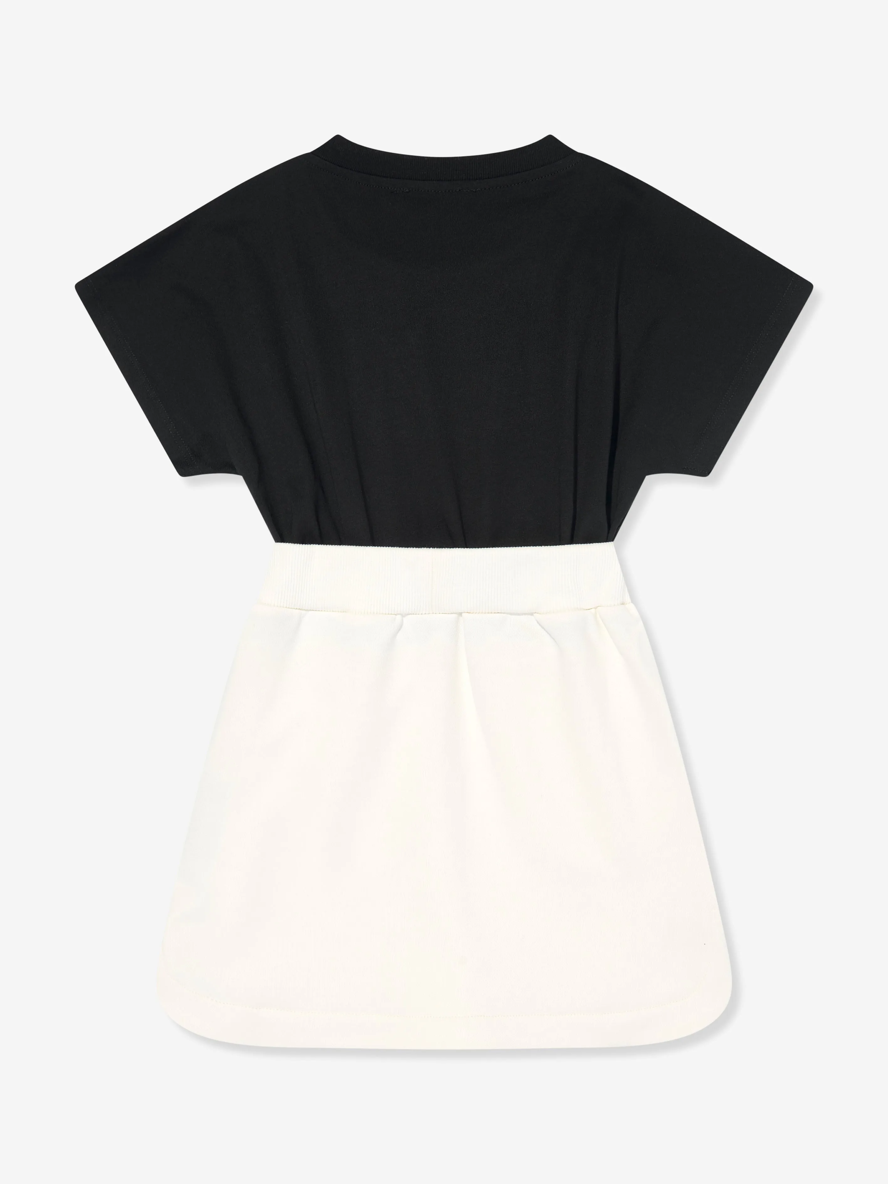 Balmain Girls Logo Cotton Jersey Dress in Black