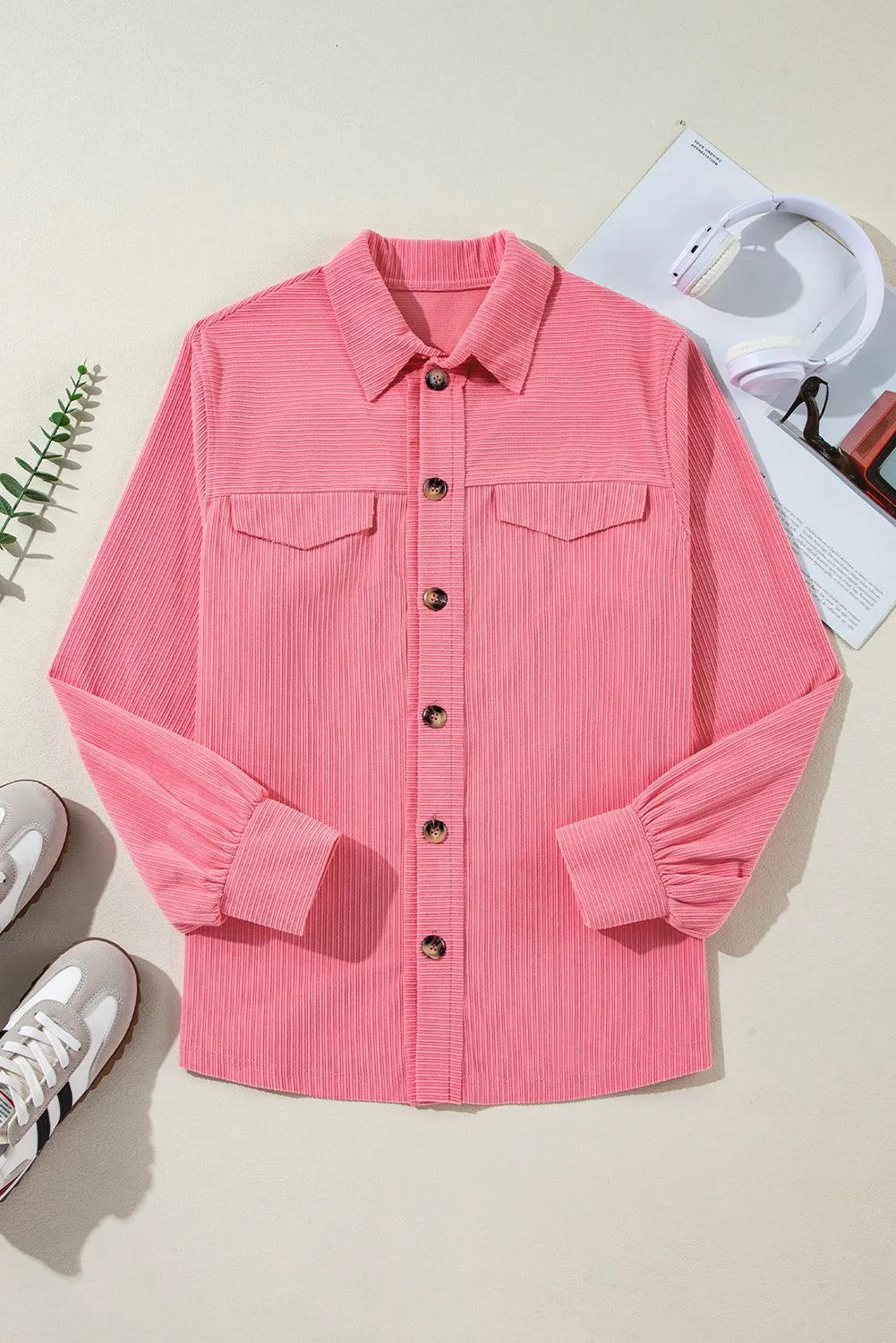 Bonbon Corduroy Button-Up Shacket