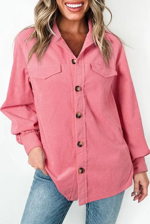 Bonbon Corduroy Button-Up Shacket