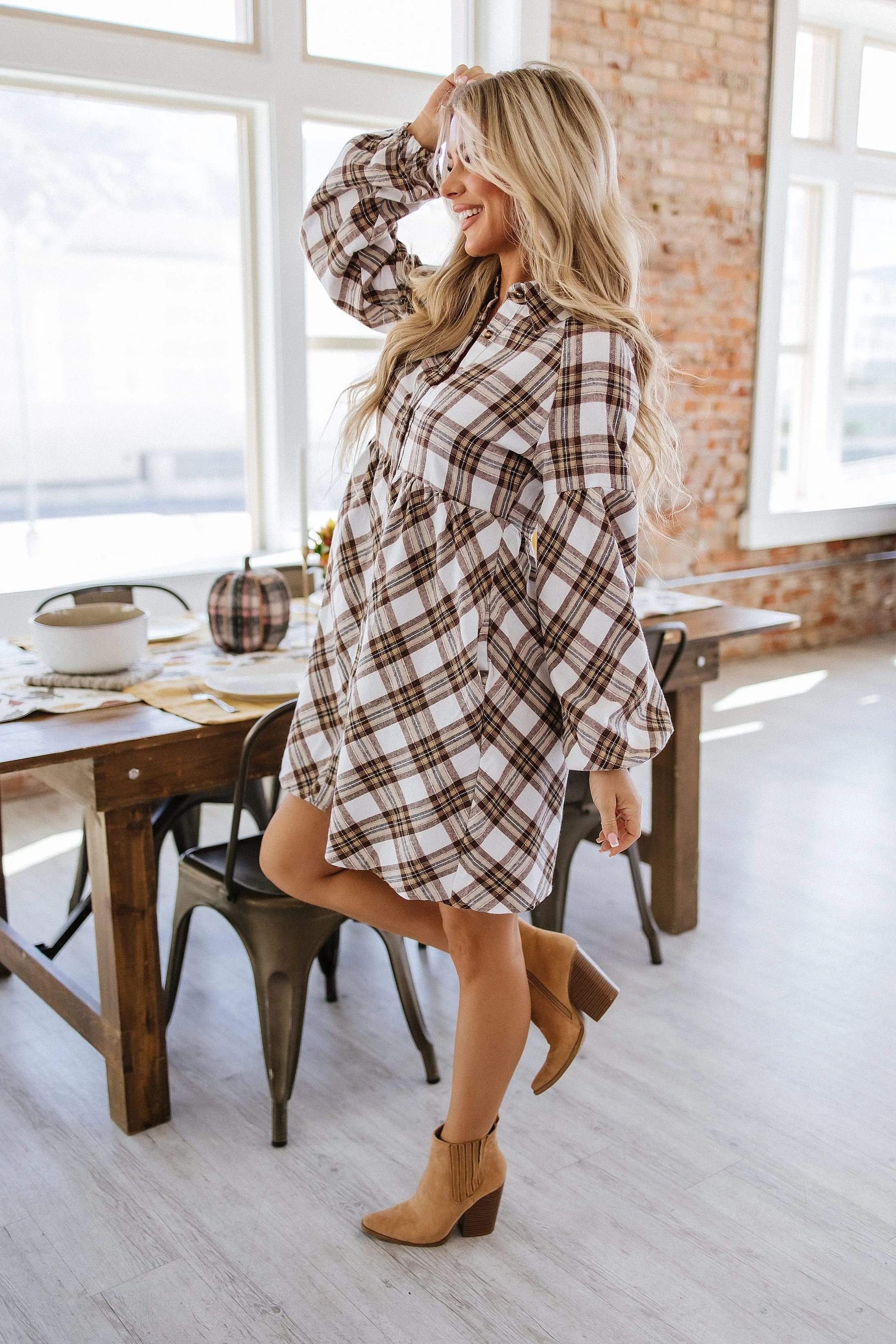 Bradley Plaid Shirt Dress | S-2XL