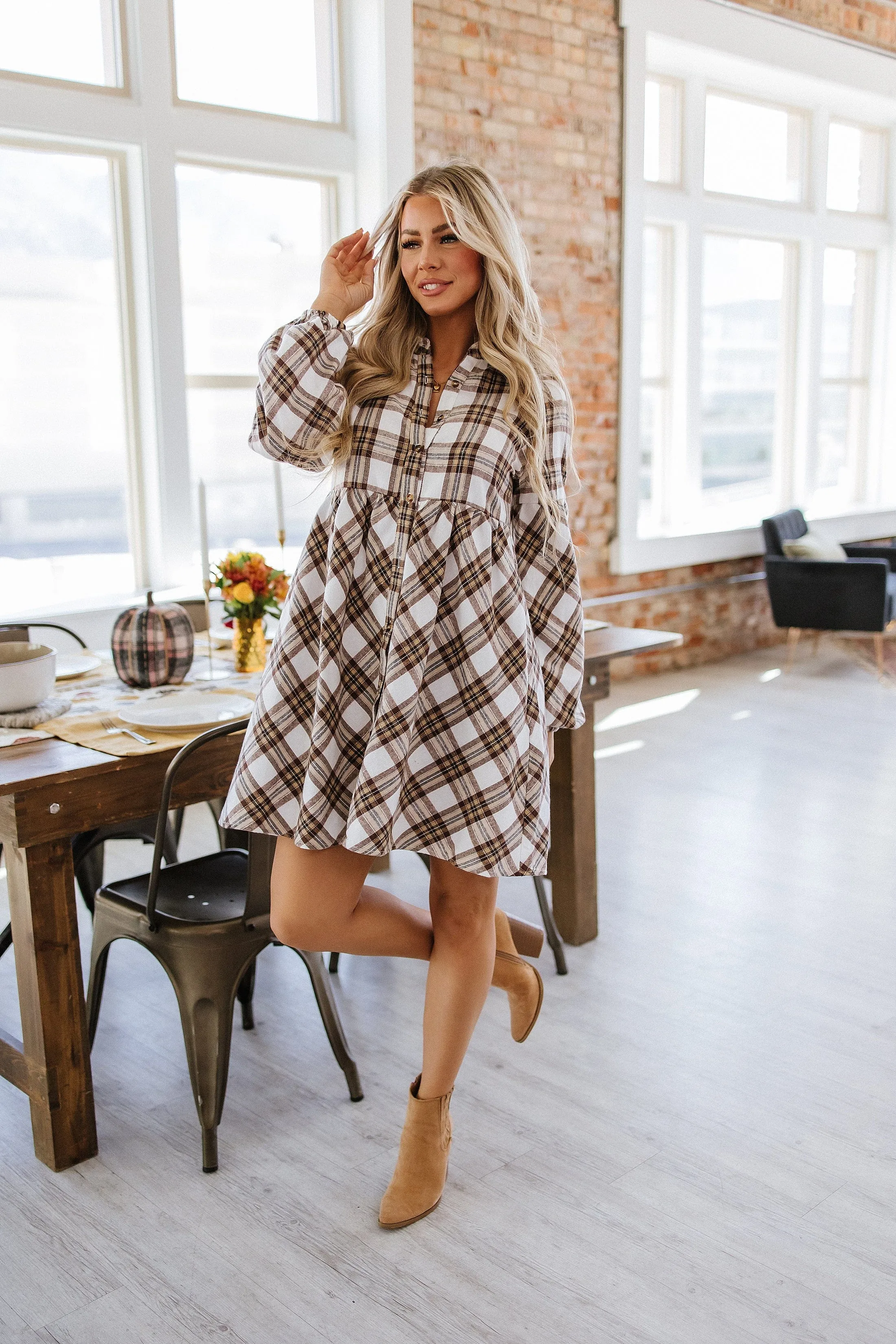 Bradley Plaid Shirt Dress | S-2XL