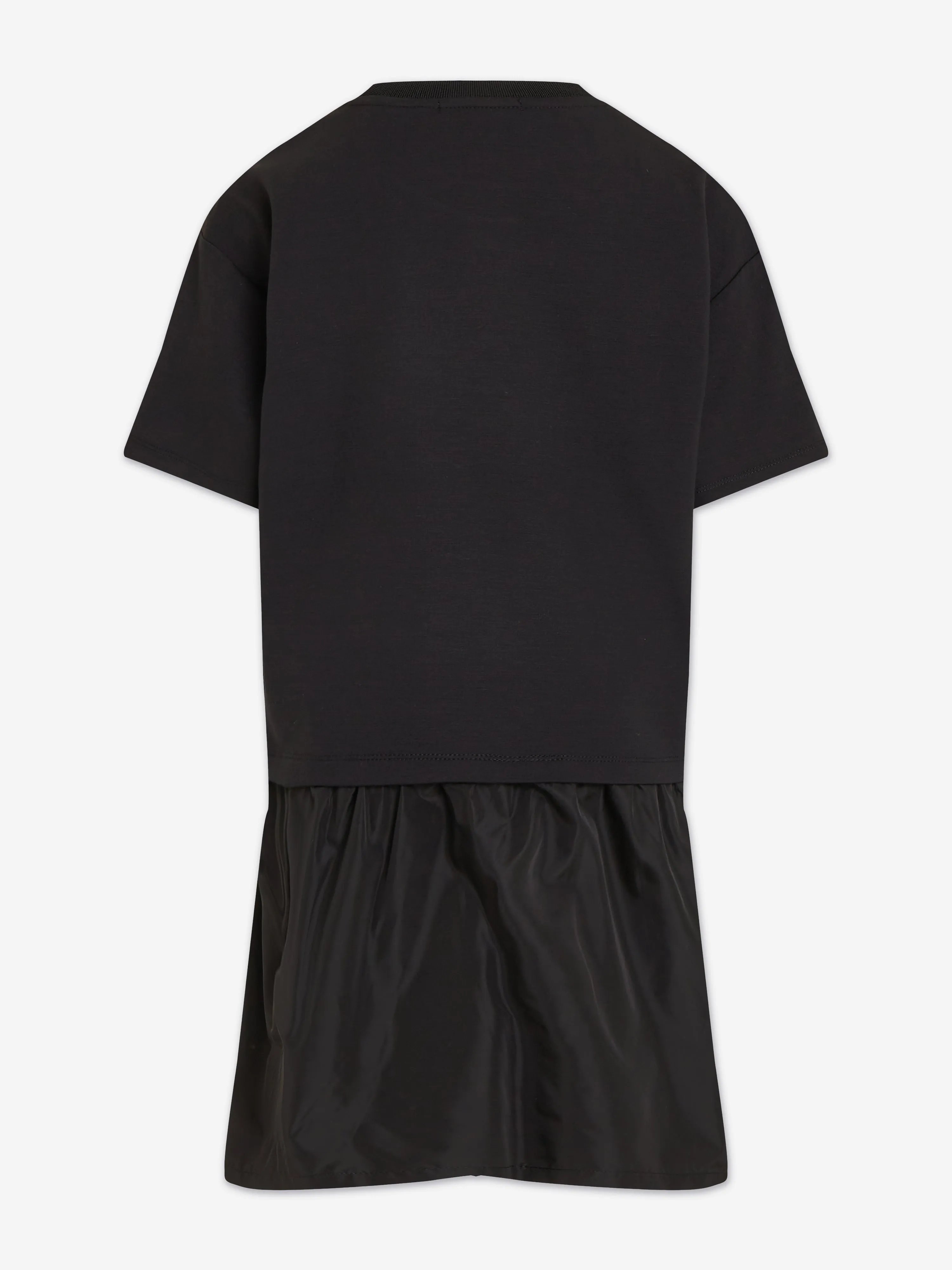 Calvin Klein Girls Mix Media Intarsia Dress in Black