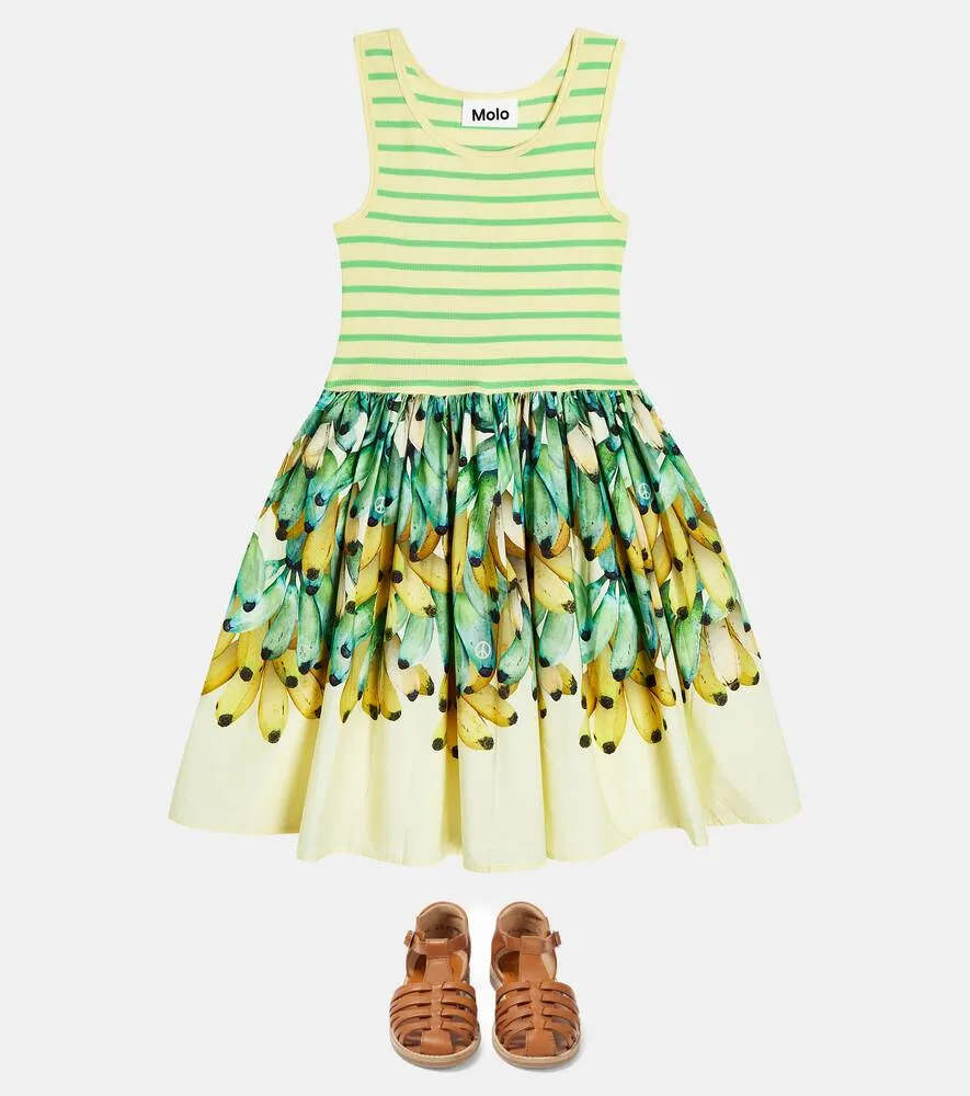 Cassandra Lots Of Bananas Molo Cotton Dress, Multicolor