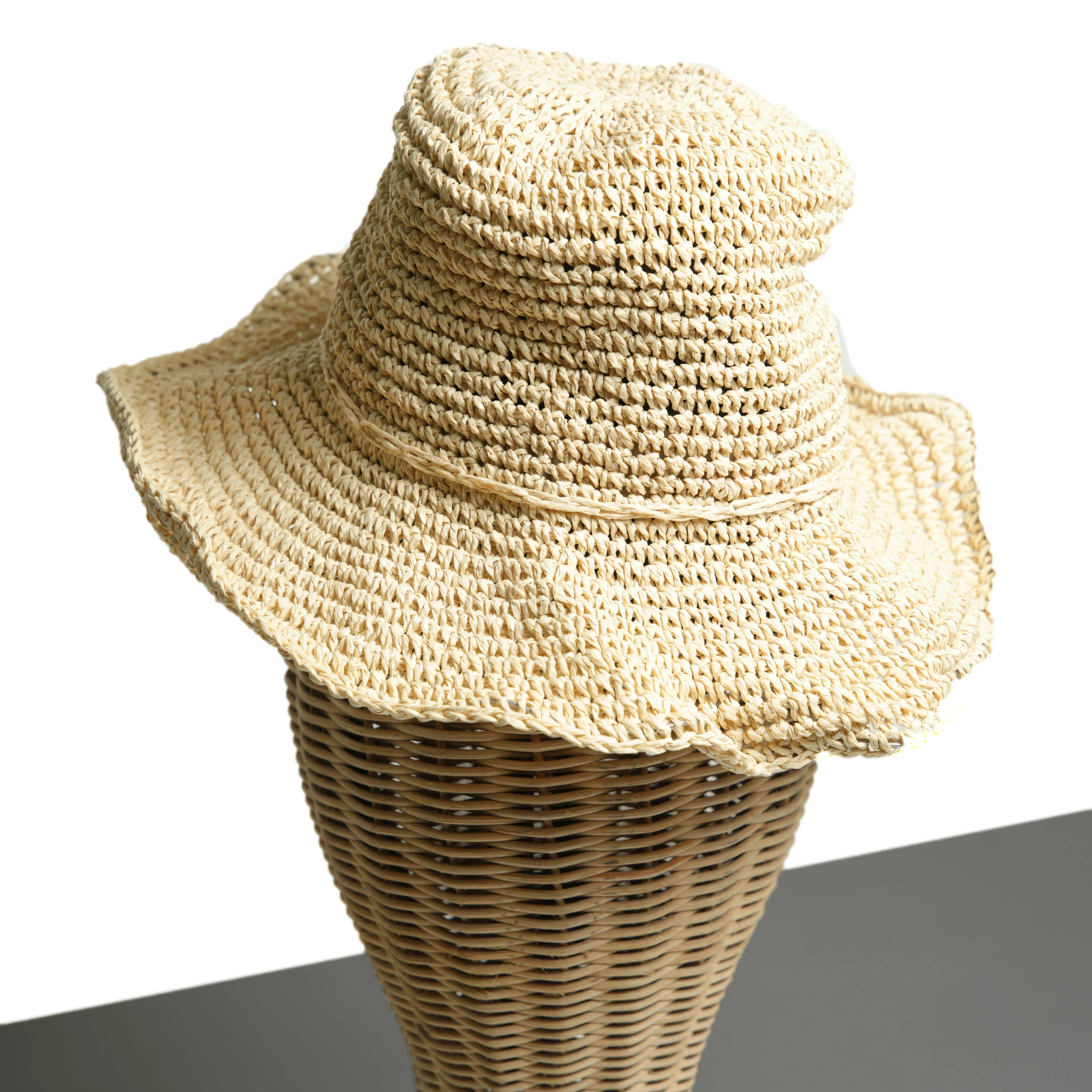 Chokore Summer Straw Bucket Hat (Beige)