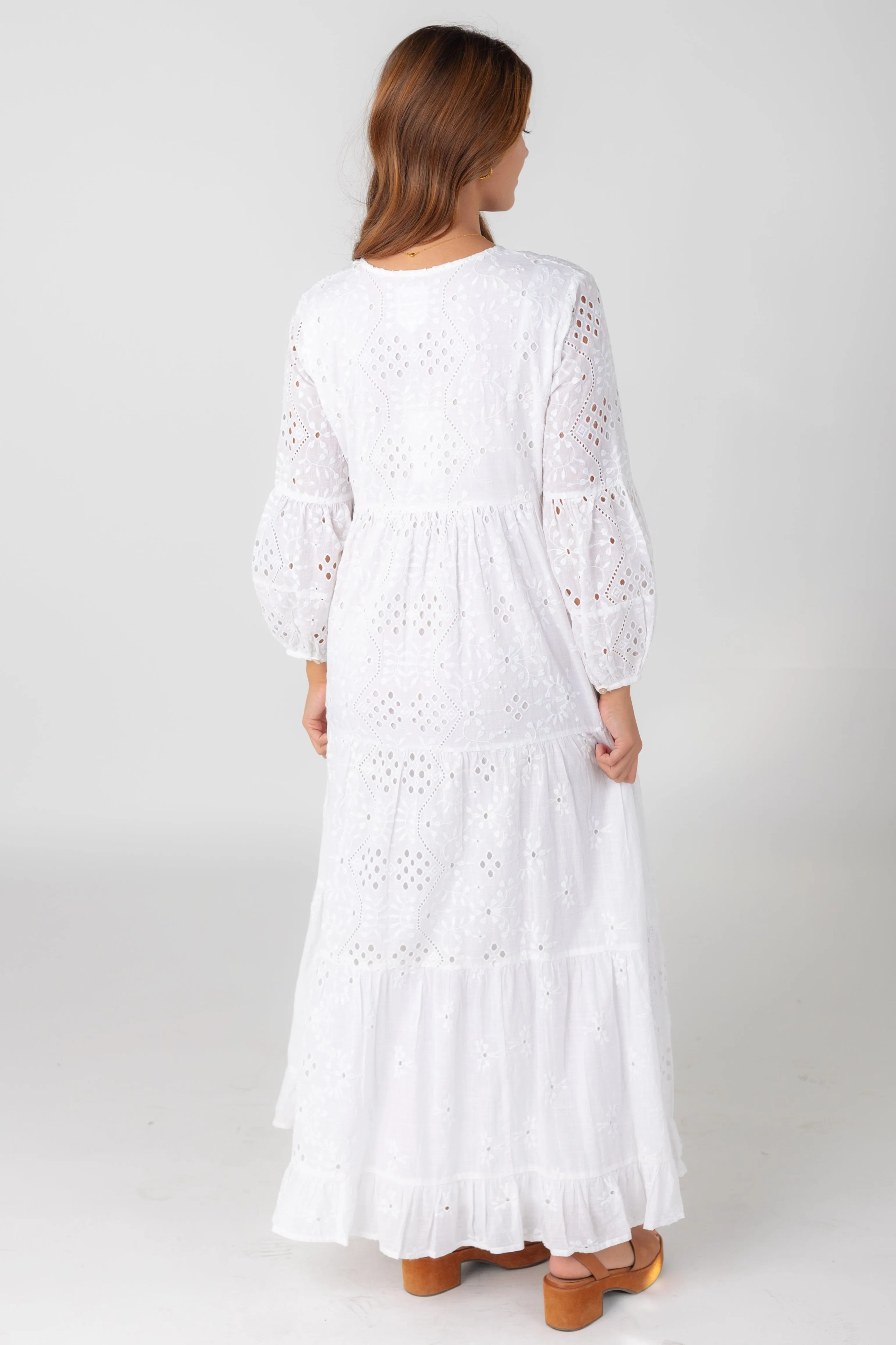 Citrus Nila Eyelet Dress - White