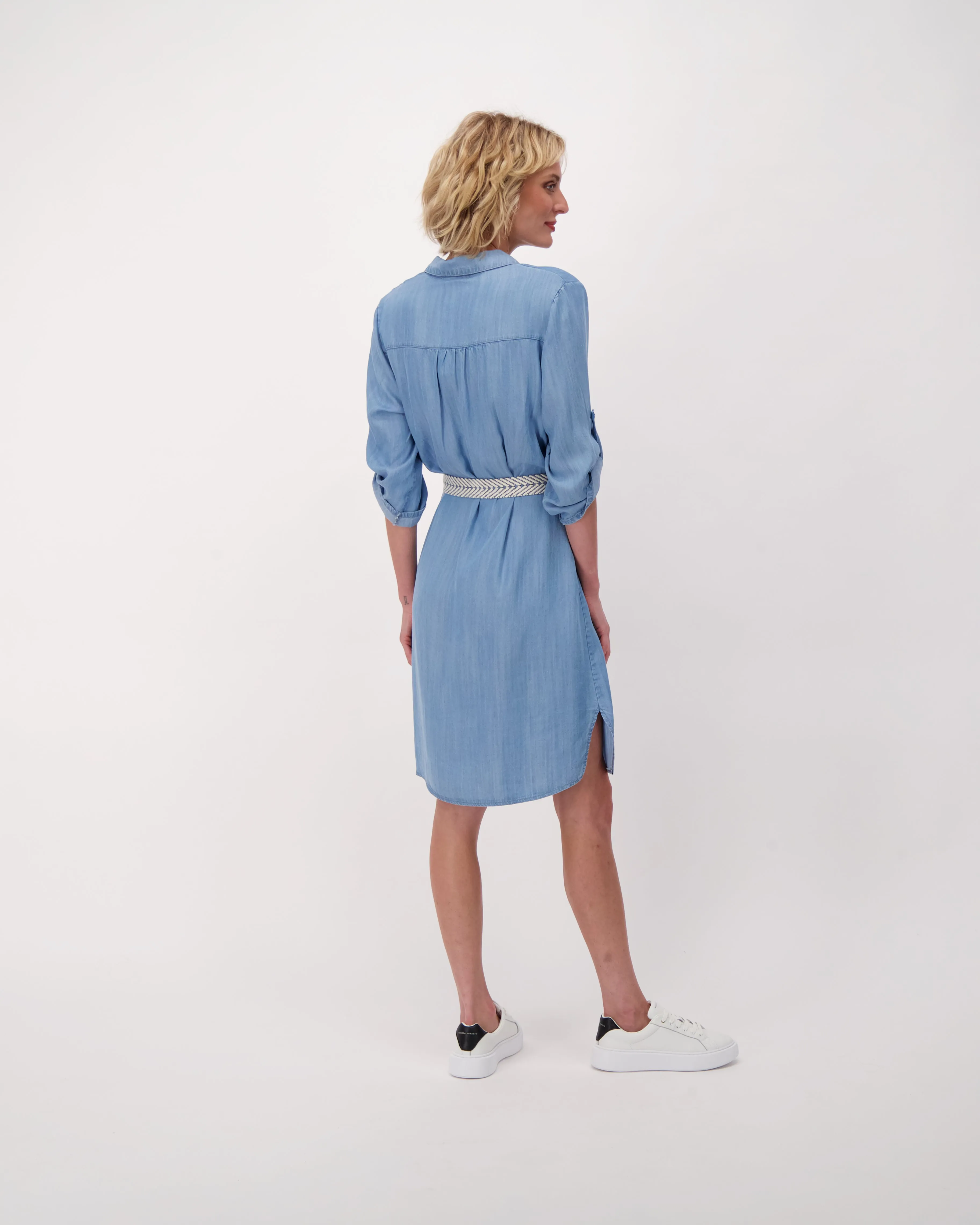 Denim Belted Shirt Dress