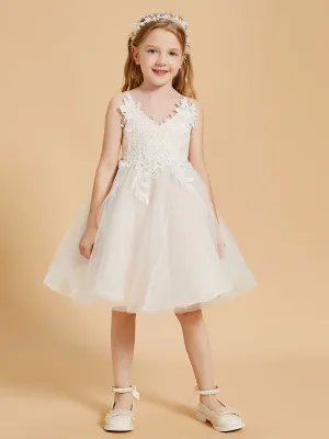 Enchanting Tulle Flower Girl Dresses with Lace Applique