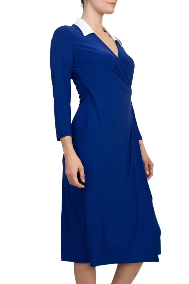 Evan Picone Women's 3/4 Sleeve Midi Wrap Dress