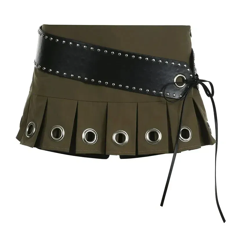 Grunge Belted Extra Mini Skirt