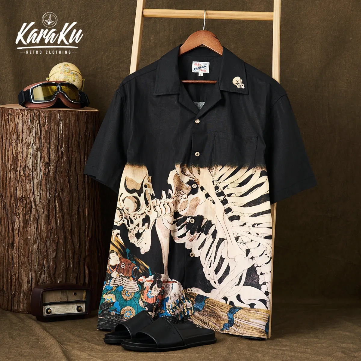 Japanese Masterpiece Soma No Kudairi Gradient Cotton Camp Shirt