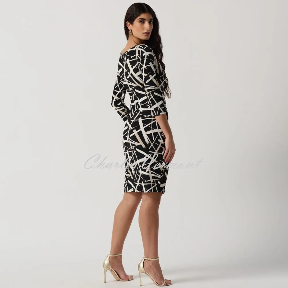 Joseph Ribkoff Abstract Print Mock Wrap Dress - Style 233307