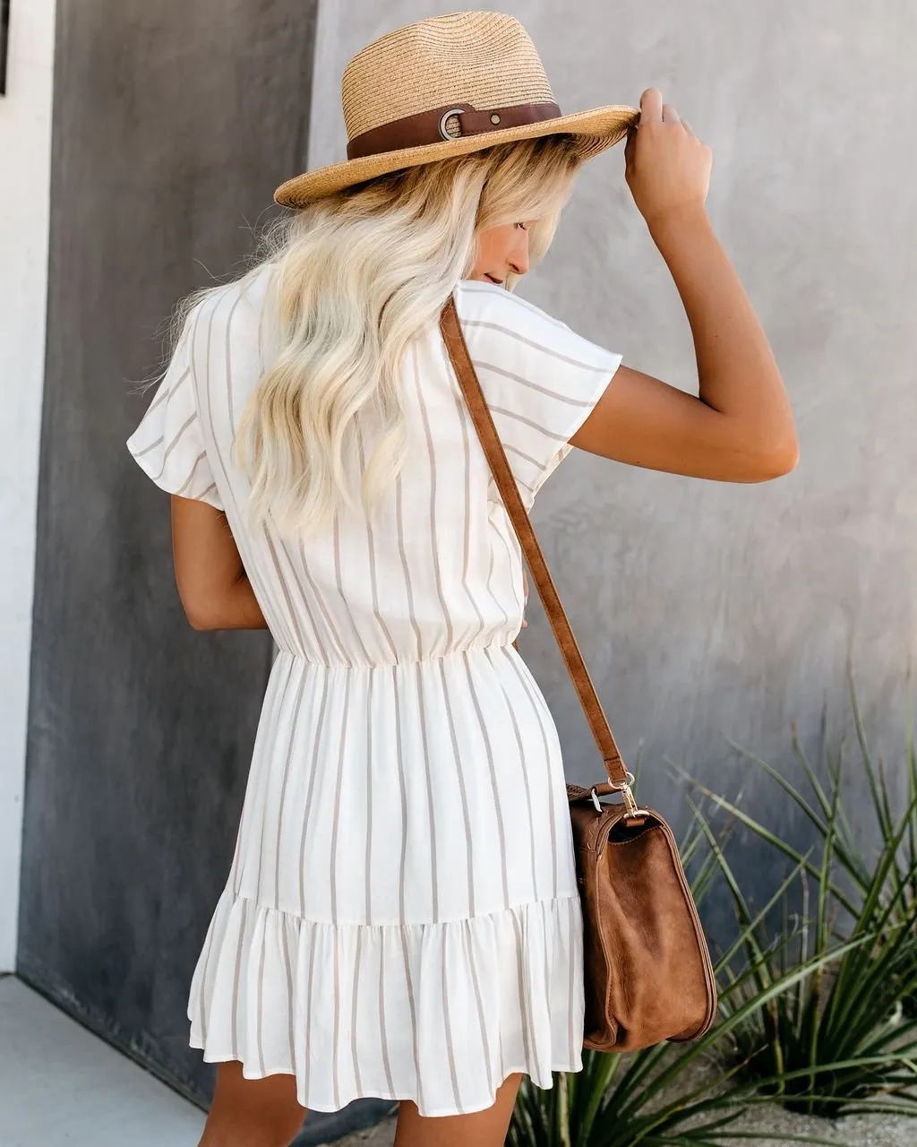 Kick The Dust Striped Ruffle Dress