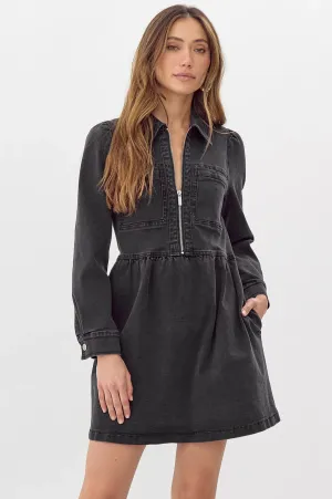 Lia Zip Denim Dress