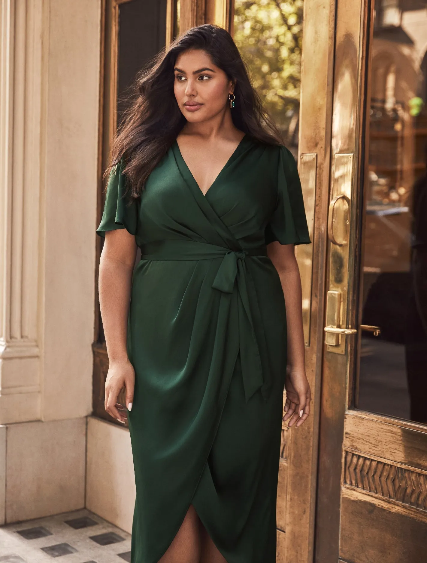 Liza Curve Wrap Midi Dress