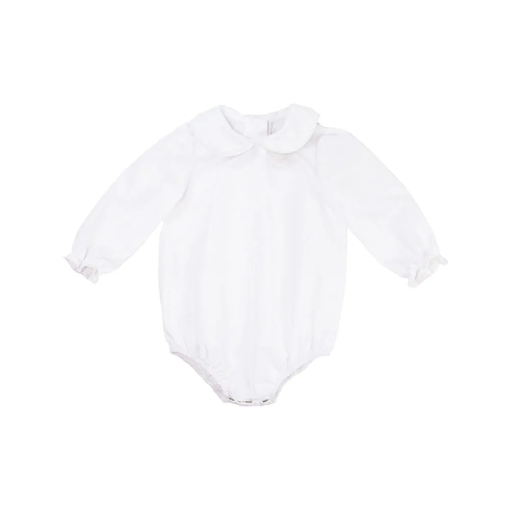 Maude's Peter Pan Collar Shirt & Onesie (Long Sleeve Woven) - Worth Avenue White