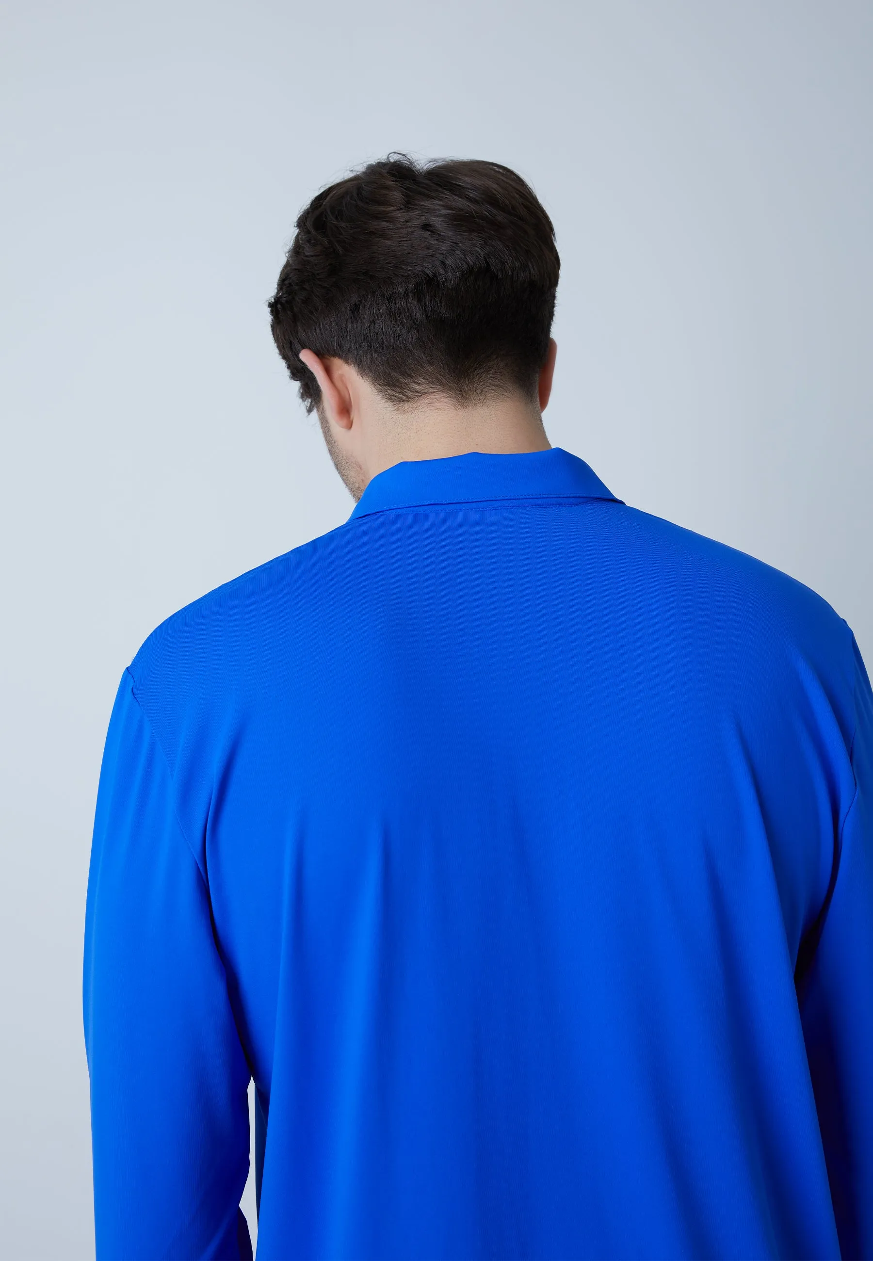 Men Tennis Longsleeve Polo Shirt, cobalt blue