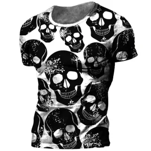 Men's Casual Versatile Skull Print T-shirt