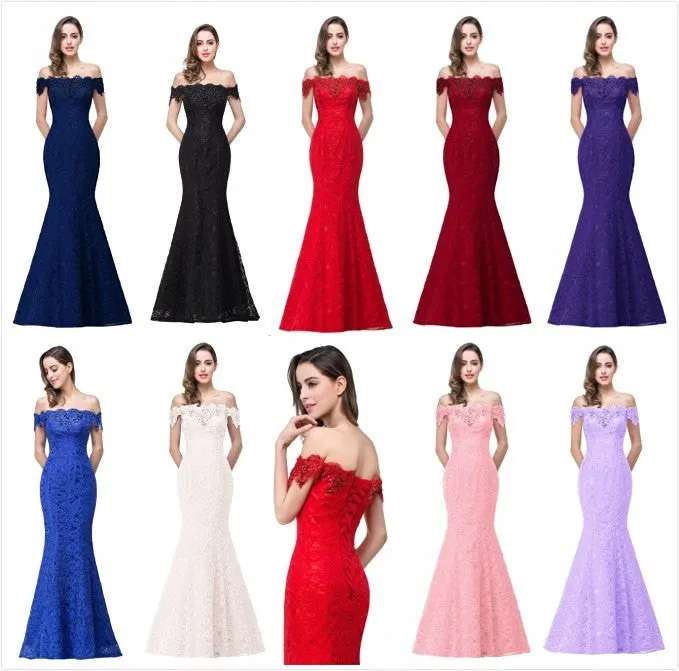 Mermaid Lace Evening Dresses at Bling Brides Bouquet online Bridal Store