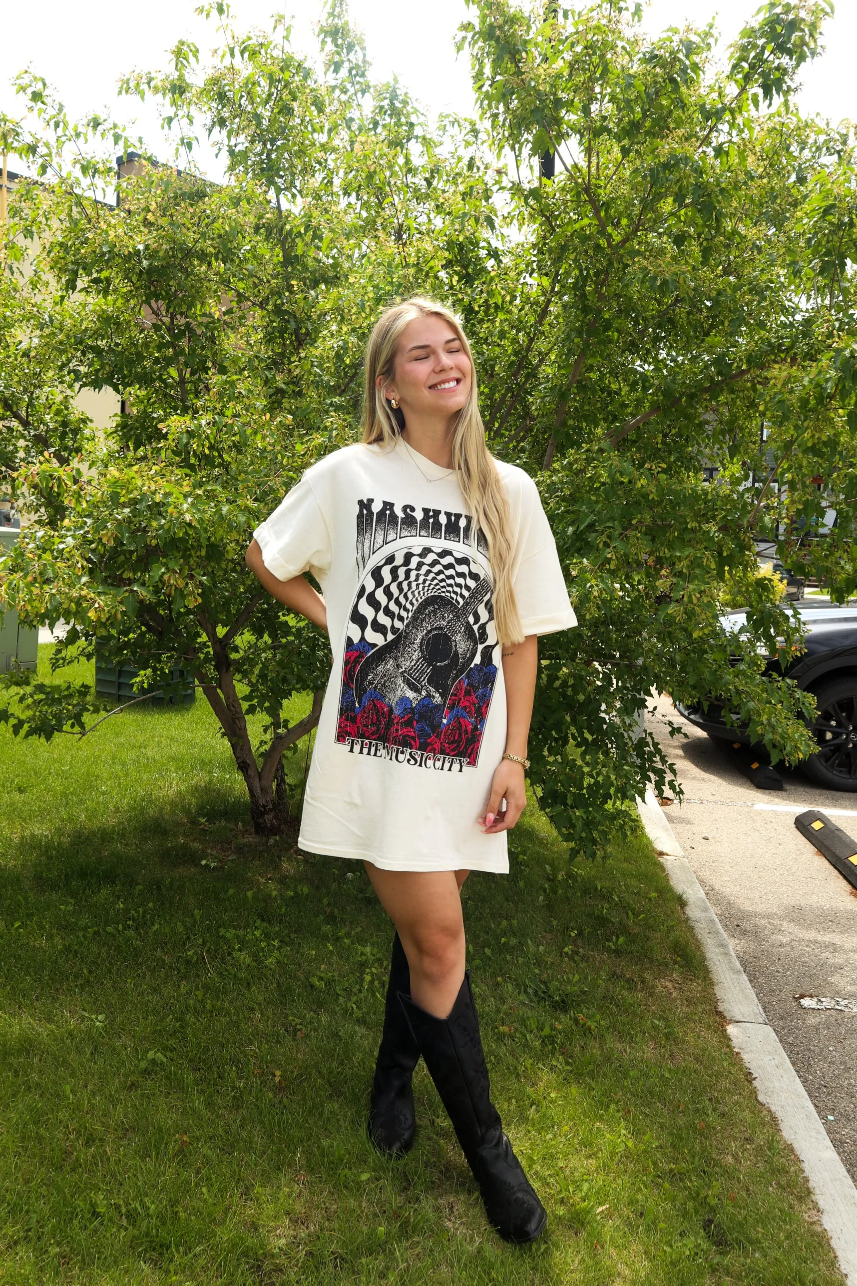 Nashville Tee Dress | Antique White