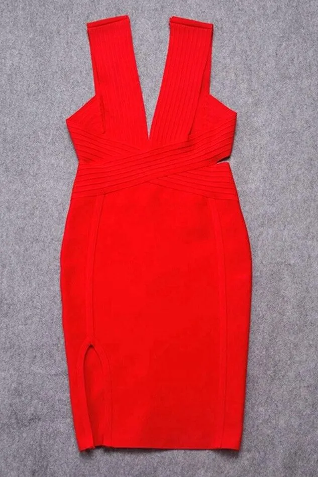 Pia Bandage Dress - Lipstick Red