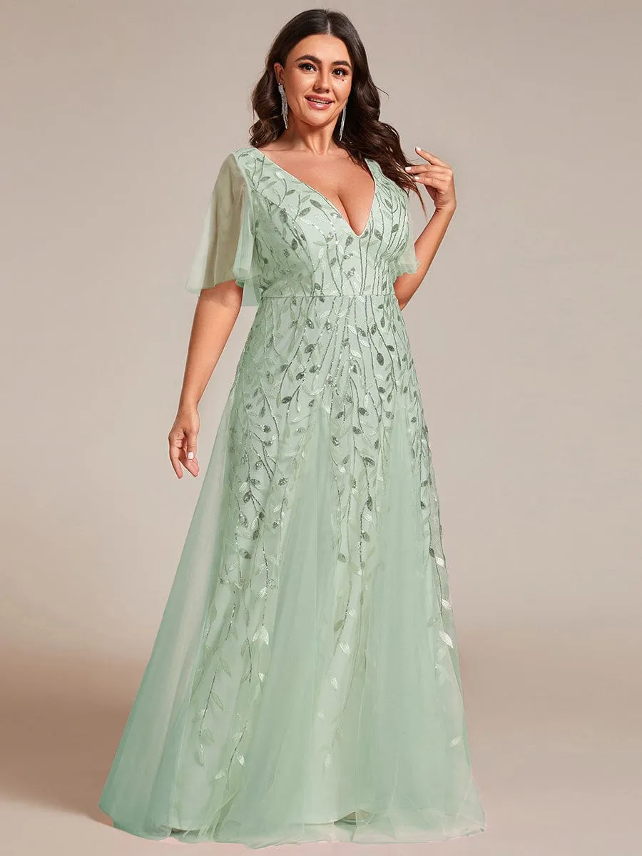 Plus Size Floor Length Formal Evening Gowns for Weddings