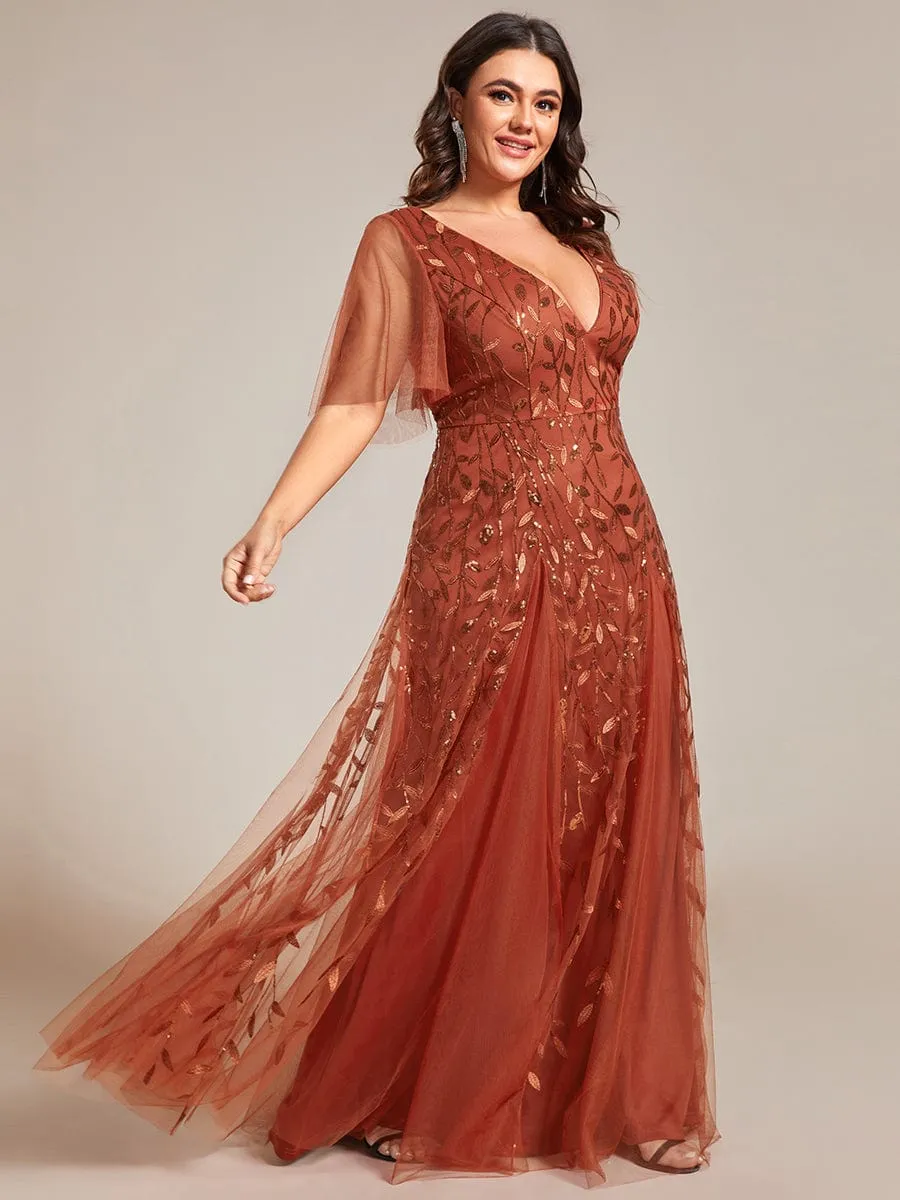 Plus Size Floor Length Formal Evening Gowns for Weddings