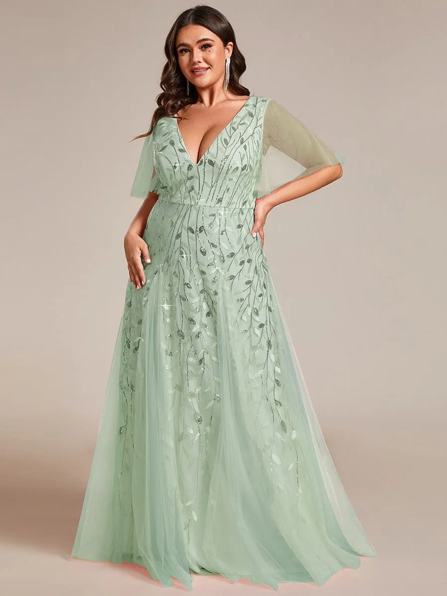 Plus Size Floor Length Formal Evening Gowns for Weddings