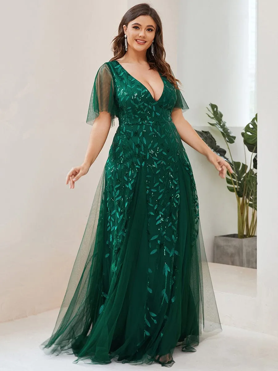 Plus Size Floor Length Formal Evening Gowns for Weddings