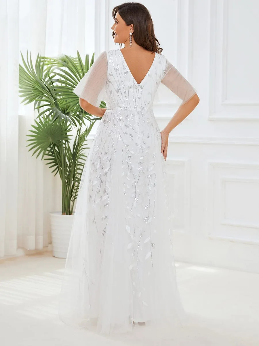 Plus Size Floor Length Formal Evening Gowns for Weddings