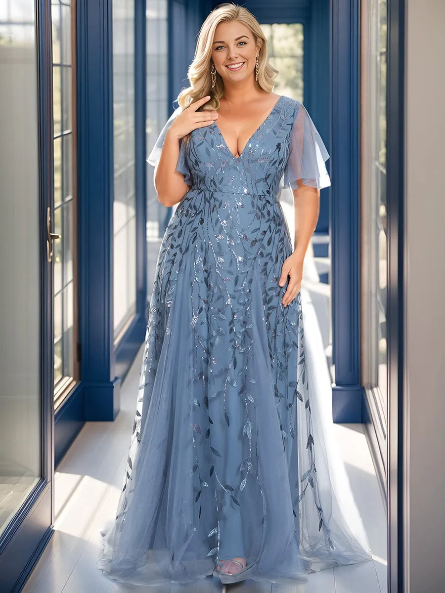 Plus Size Floor Length Formal Evening Gowns for Weddings