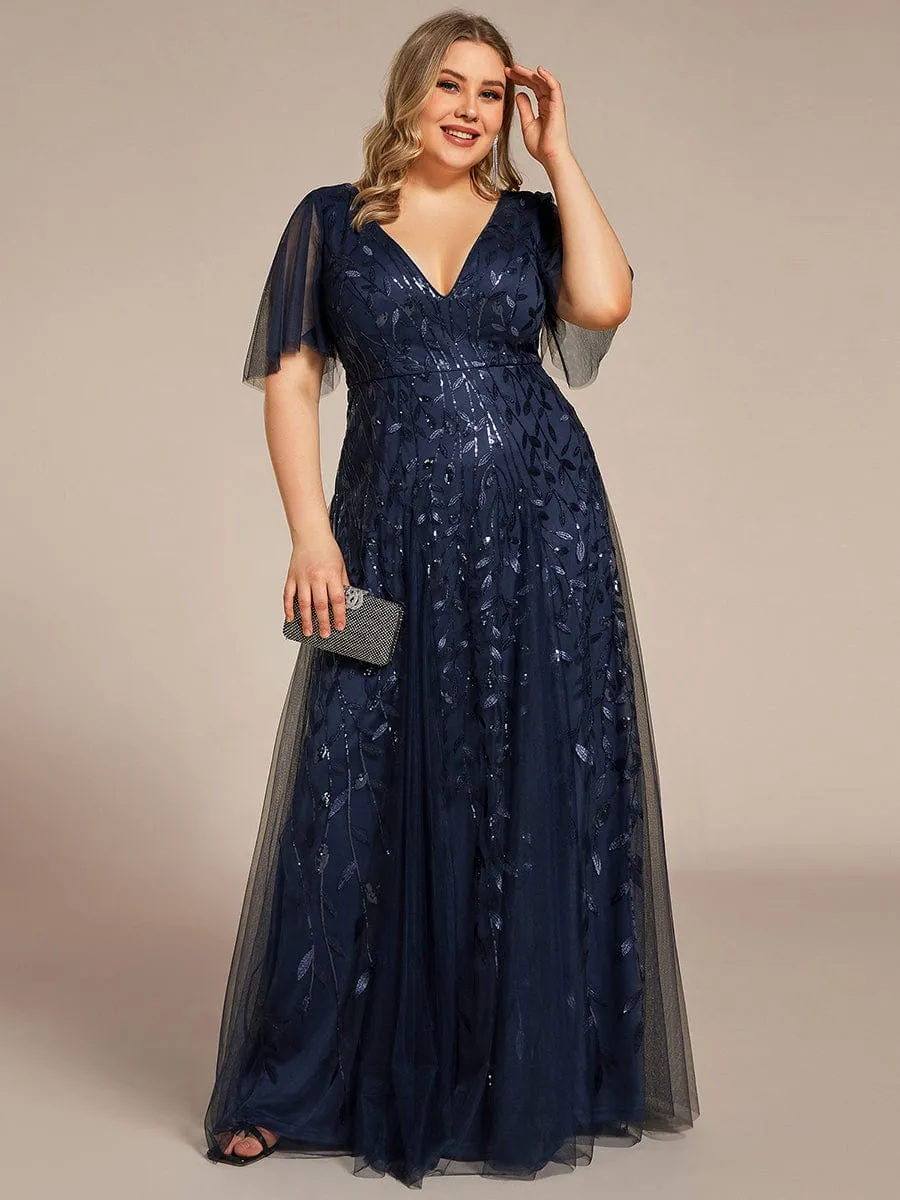 Plus Size Floor Length Formal Evening Gowns for Weddings