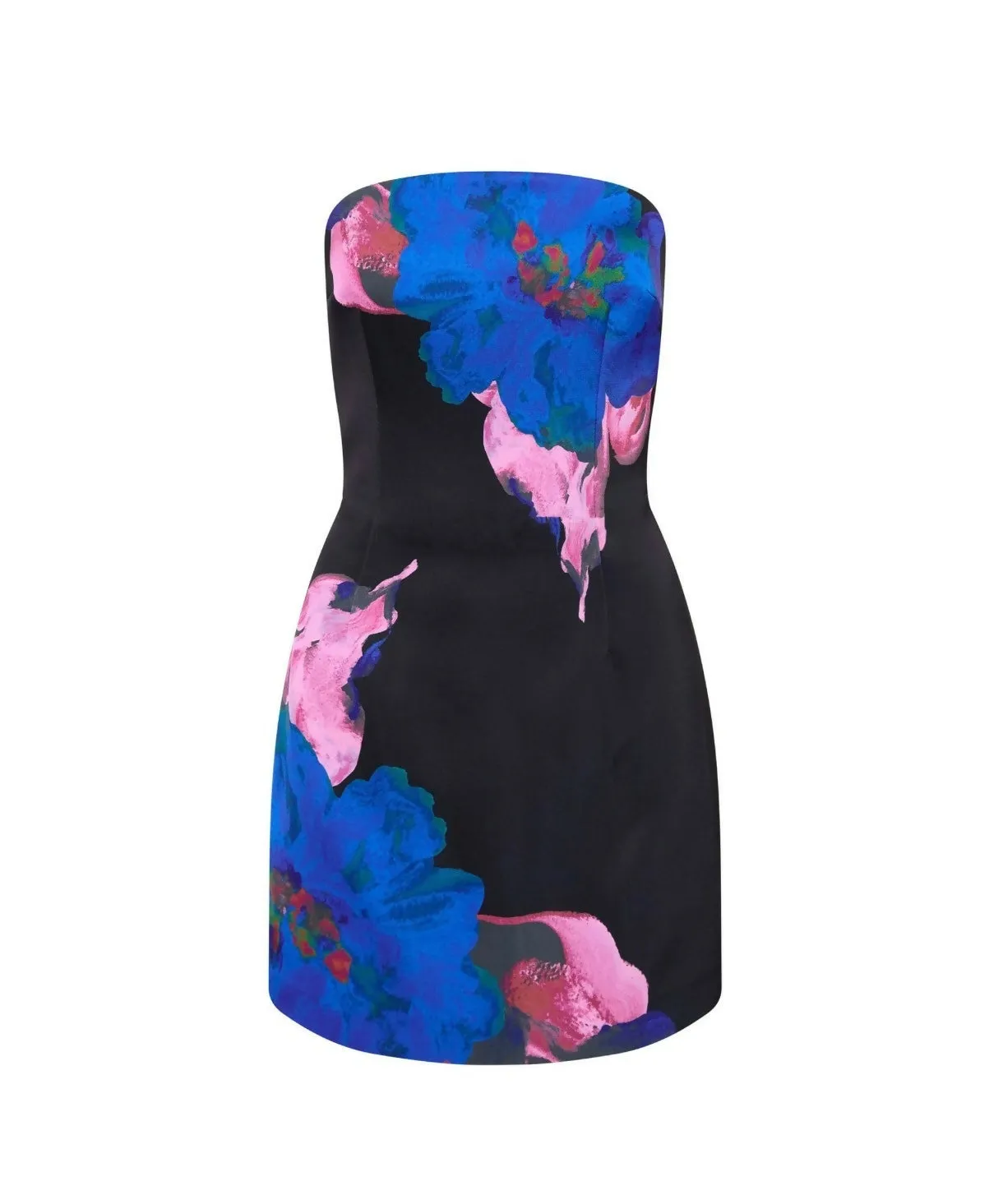 Rebecca Vallance Acid Bloom Strapless Mini Dress