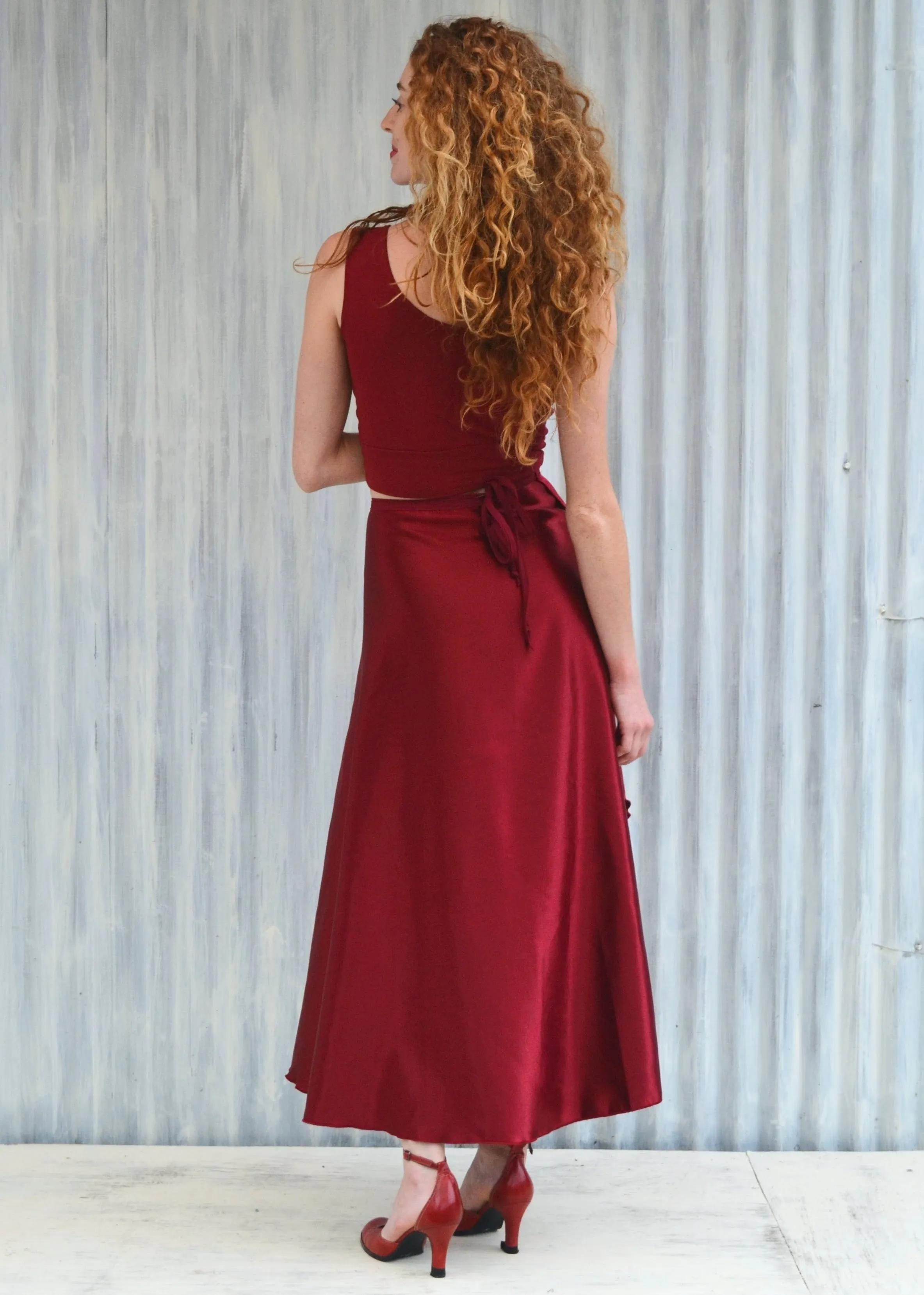 Red Velda Wrap Skirt