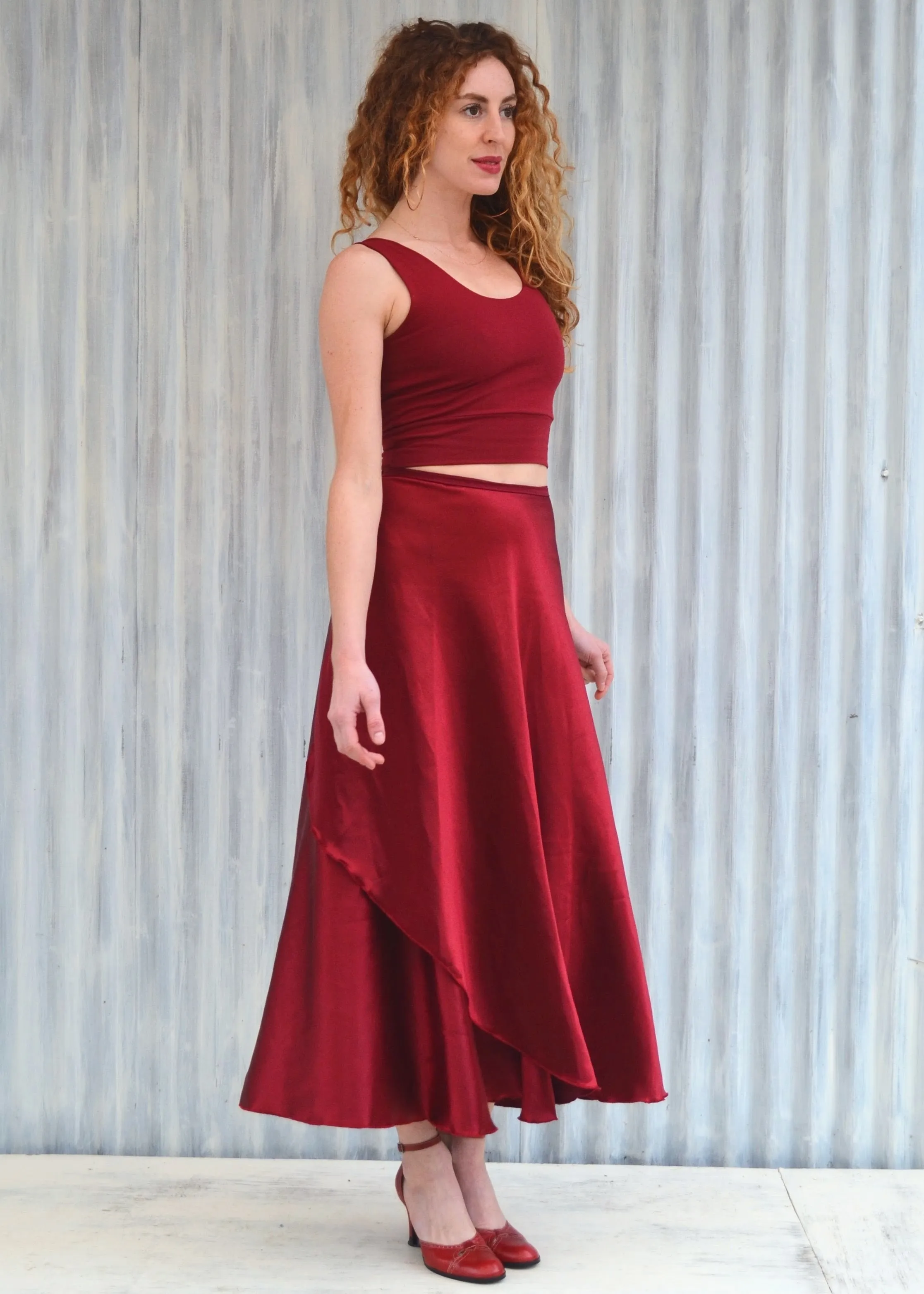 Red Velda Wrap Skirt