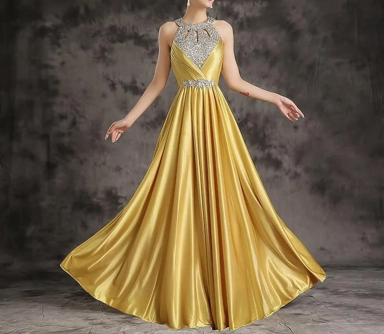 Satin Formal Prom Party Gown at Bling Brides Bouquet Online Bridal Store