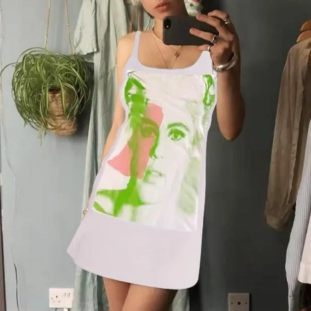 Sleeveless Dress With Face Print