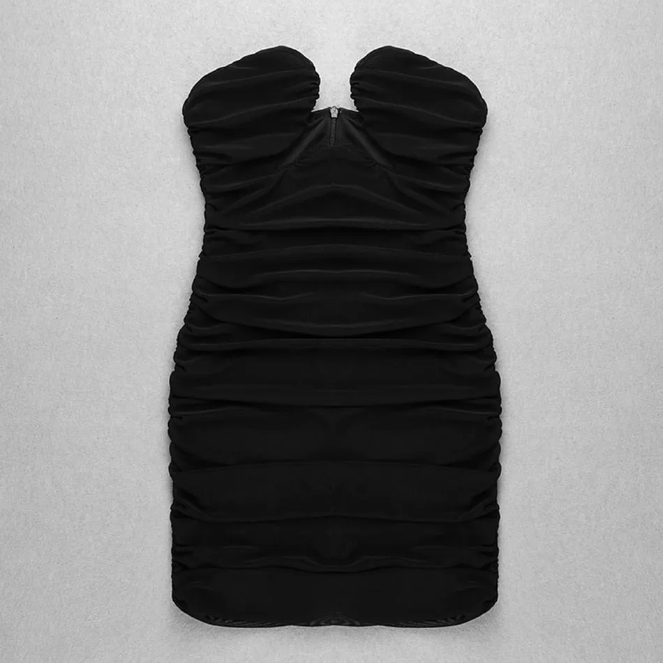 Strapless Black Stylish Bodycon Dress