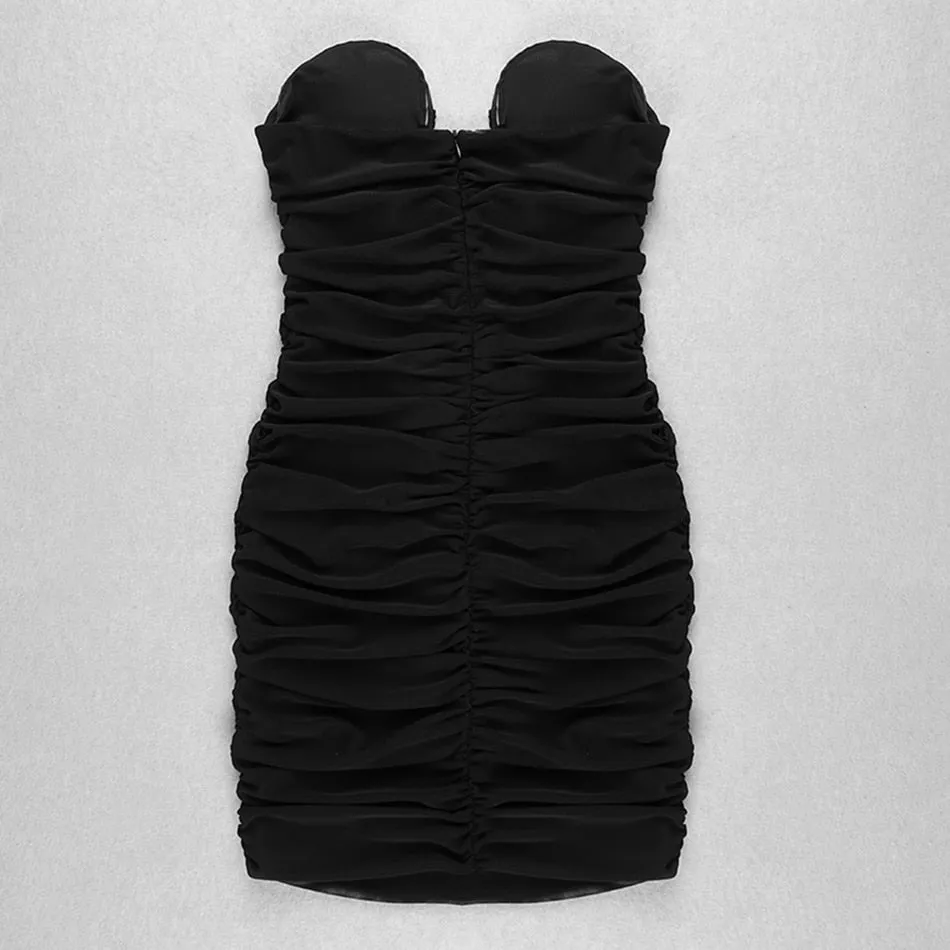 Strapless Black Stylish Bodycon Dress