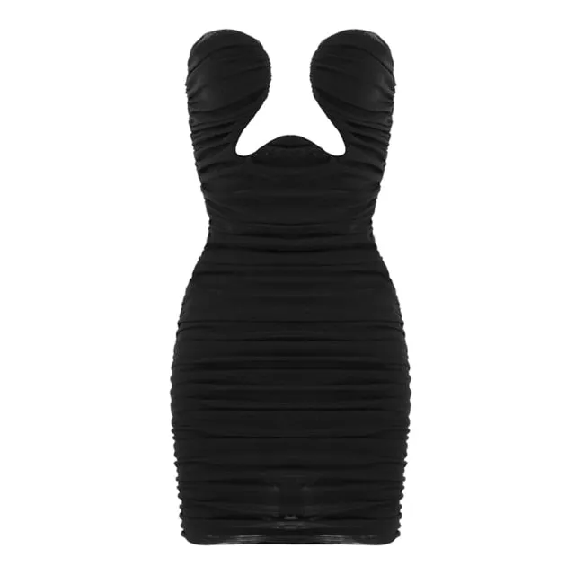 Strapless Black Stylish Bodycon Dress