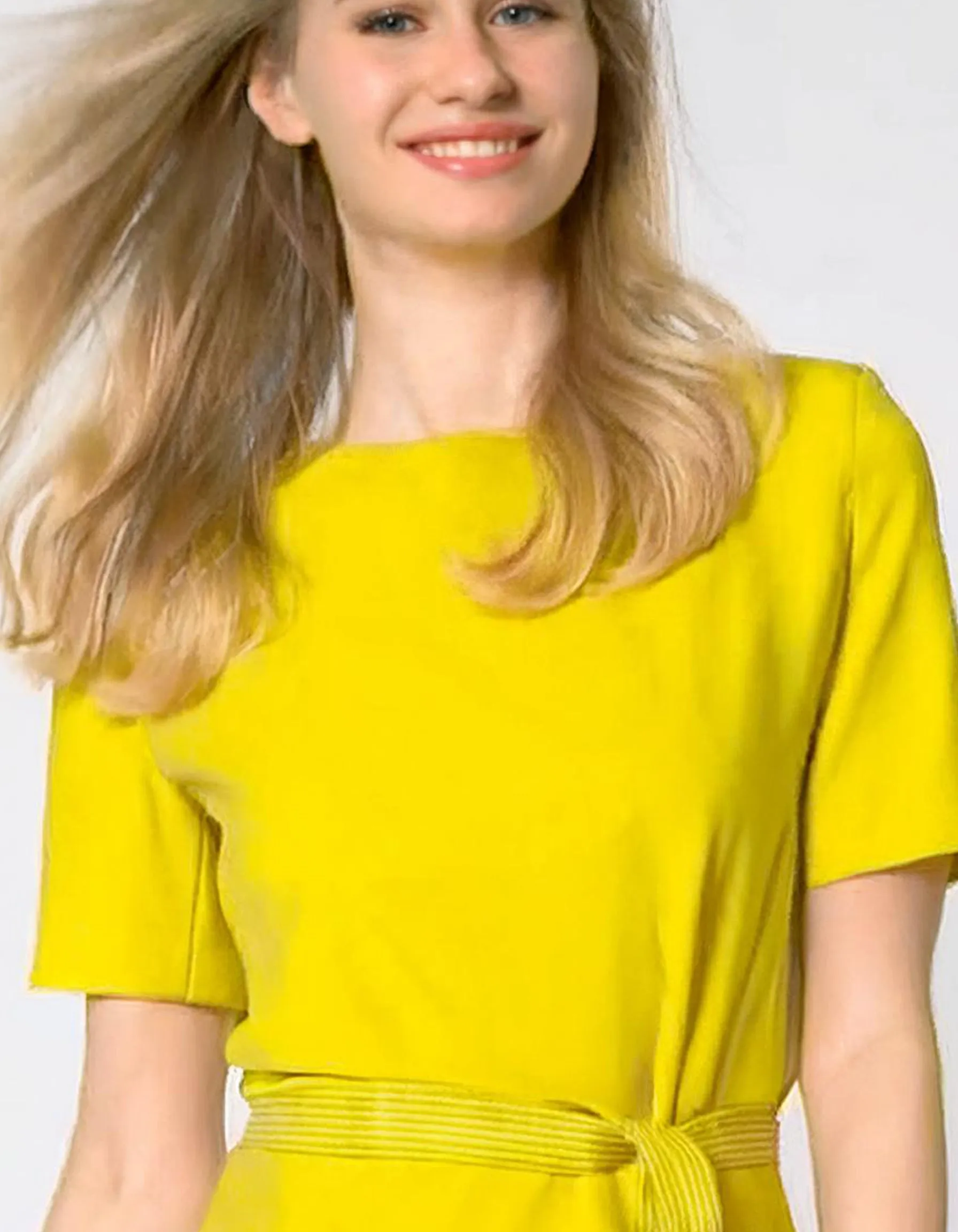 Sunshine Yellow Midi Wrap Dress