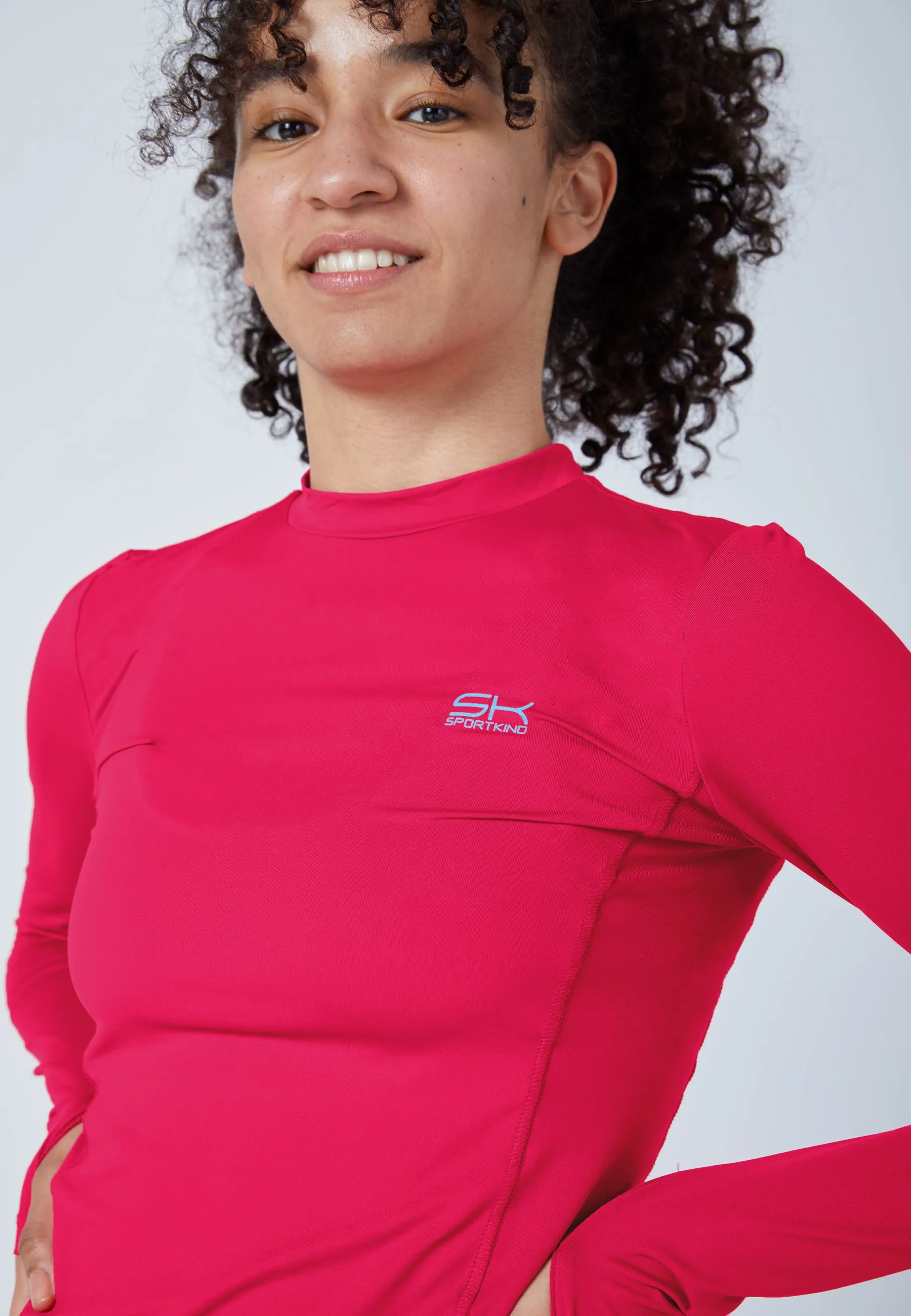 Tennis Longsleeve Shirt High-Neck, pink