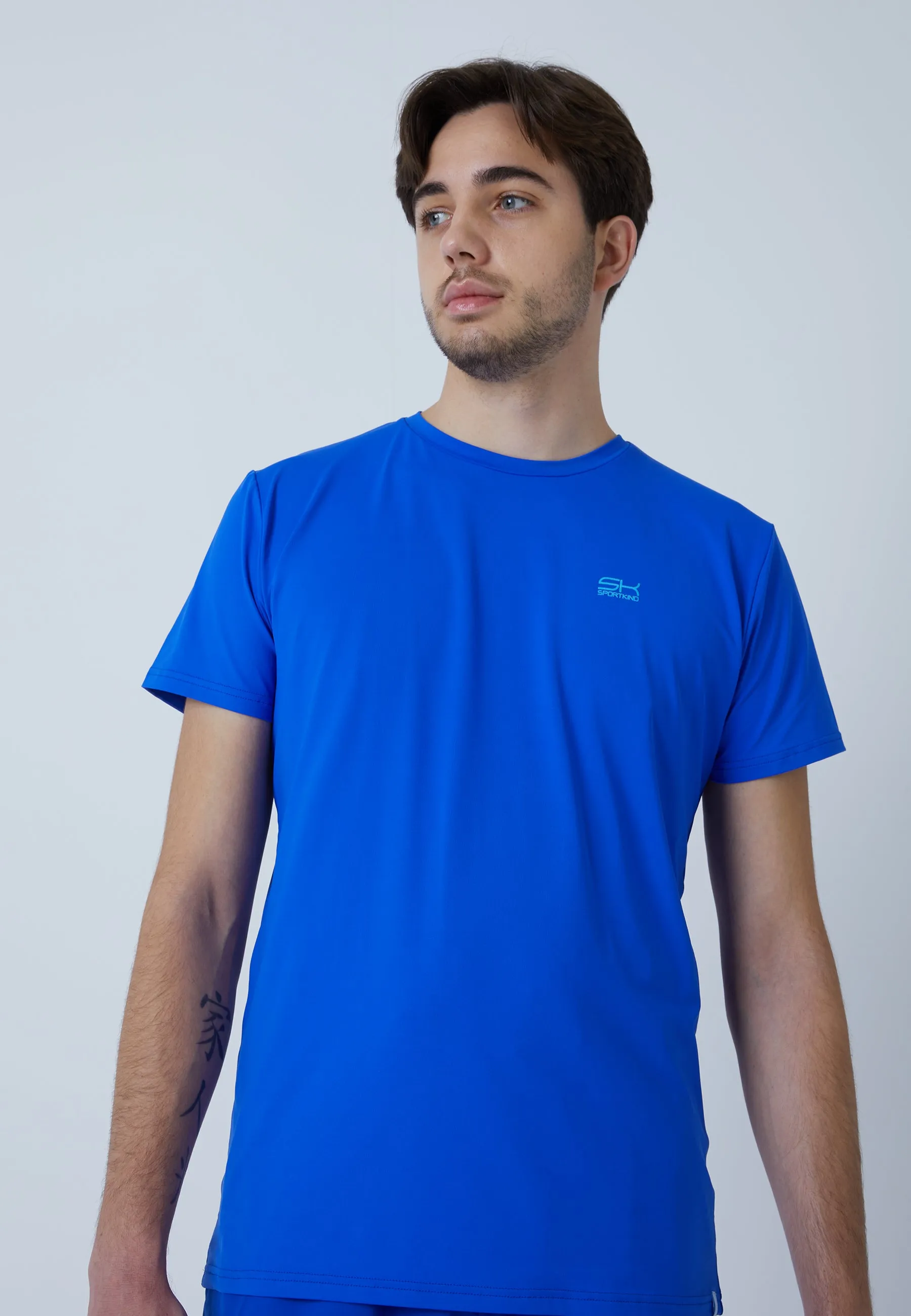 Tennis T-Shirt with crew neck, cobalt blue