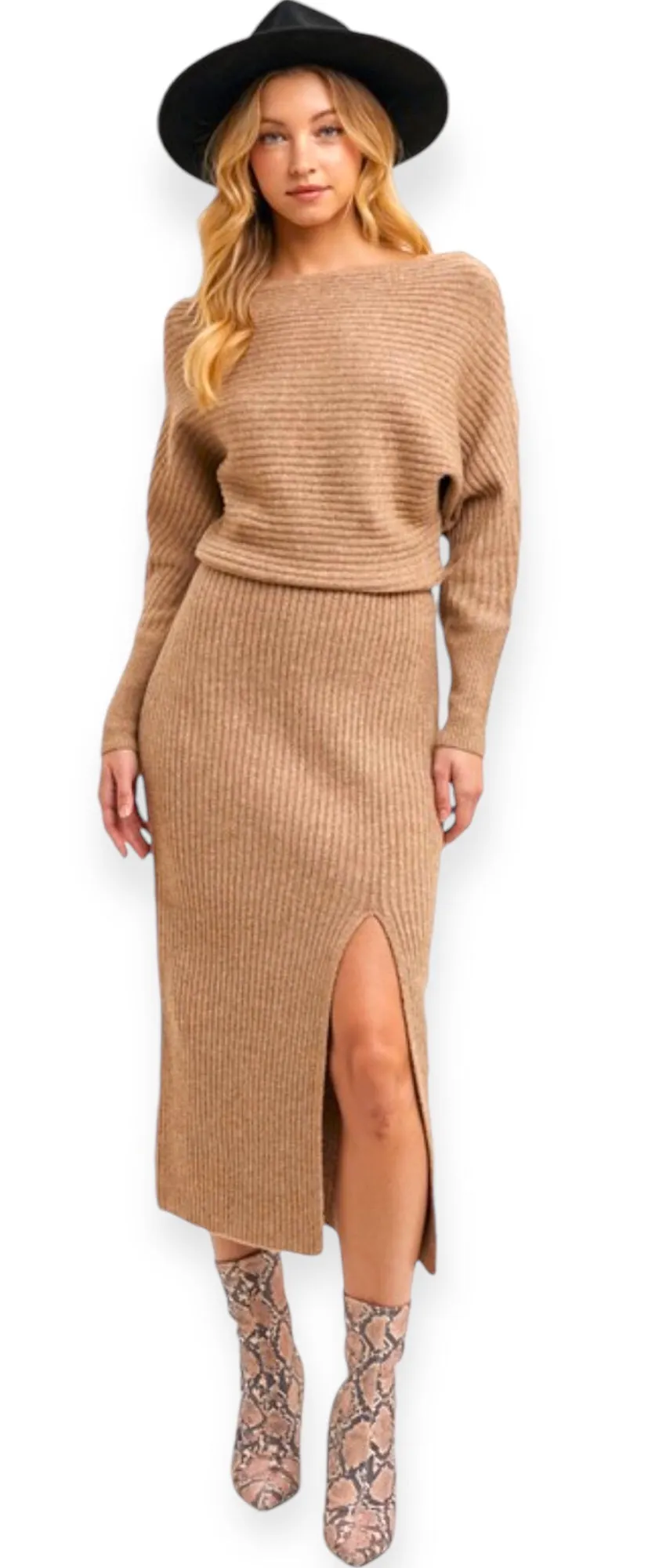 The Enchanting Slit Sweater Dress