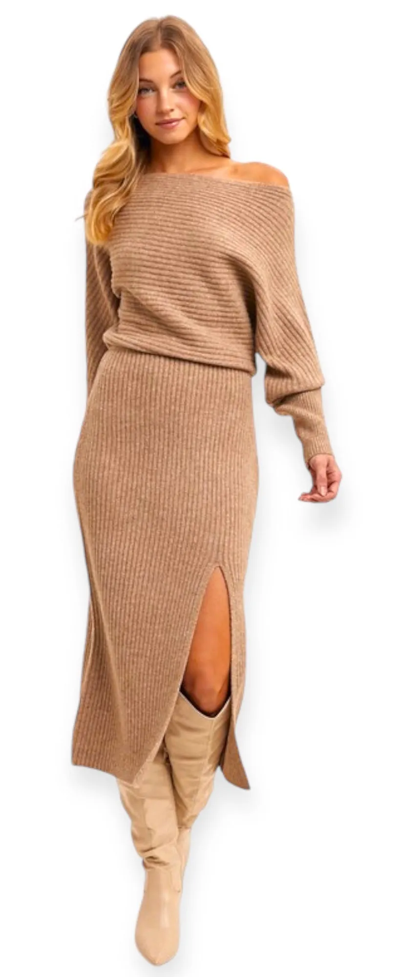 The Enchanting Slit Sweater Dress